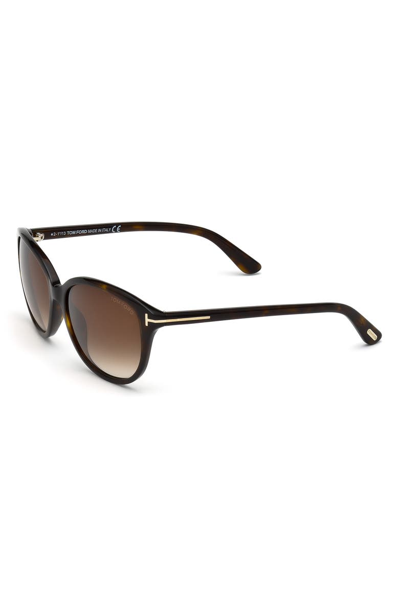 TOM FORD 57mm Gradient Square Sunglasses, Alternate, color, Havana/ Brown