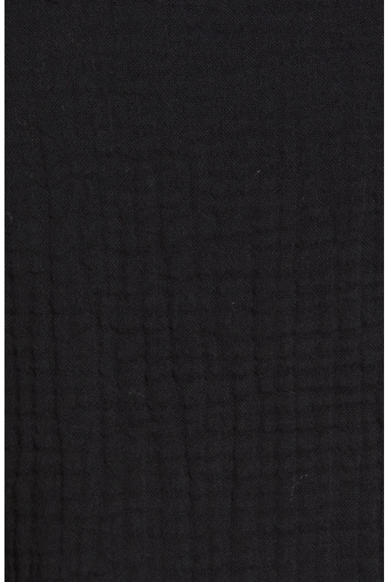 Millbrook Puff Sleeve Lightspun Cotton Peplum Top, Alternate, color, TRUE BLACK
