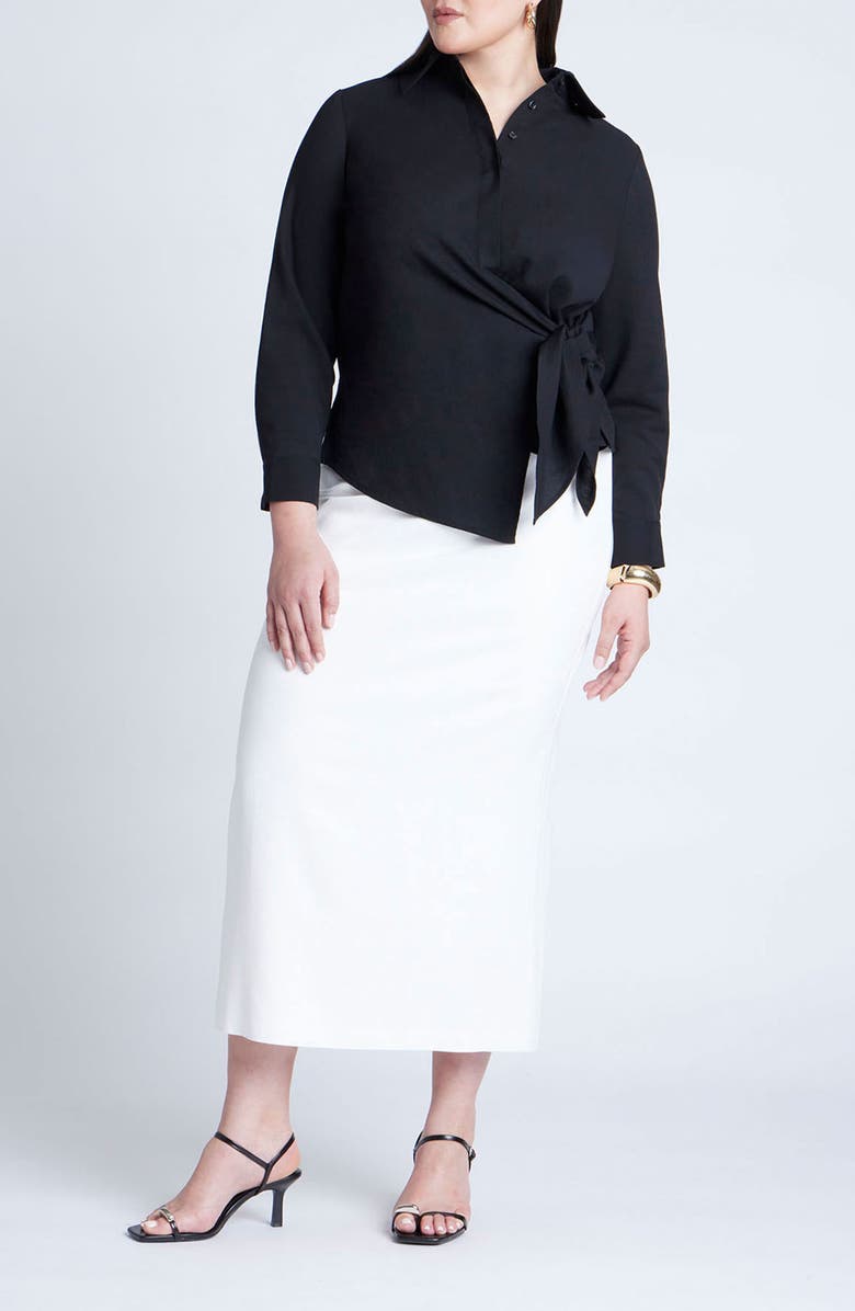 ELOQUII Side Tie Wrap Shirt, Alternate, color,