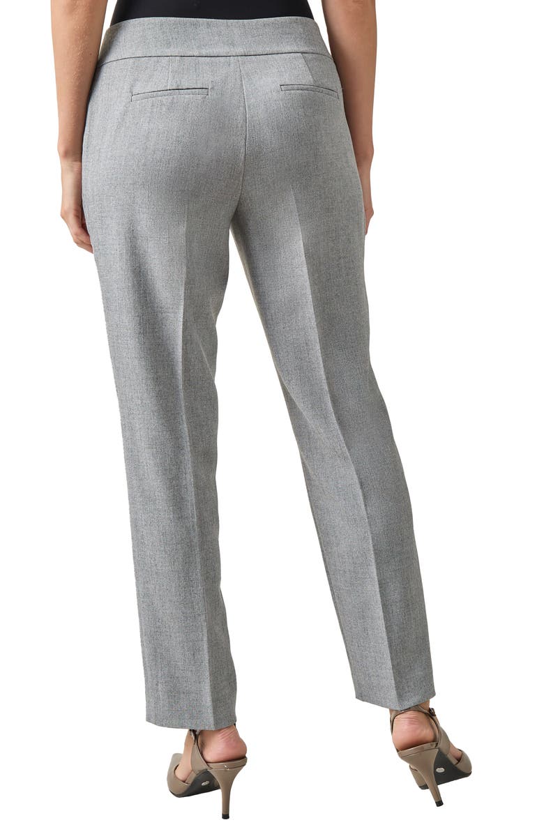 KASPER Flat Front Wide Waistband Slim Trouser Pants, Alternate, color, Grey/ Black