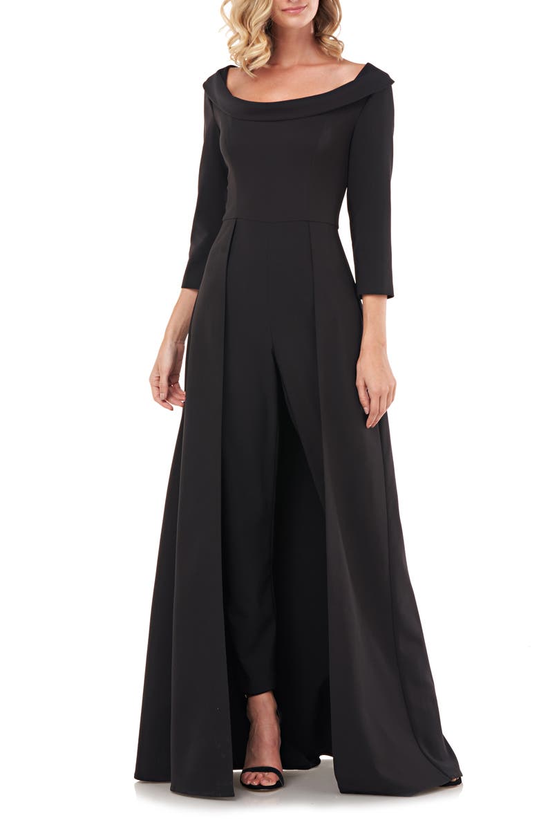 Kay Unger Crepe Maxi Romper, Main, color,