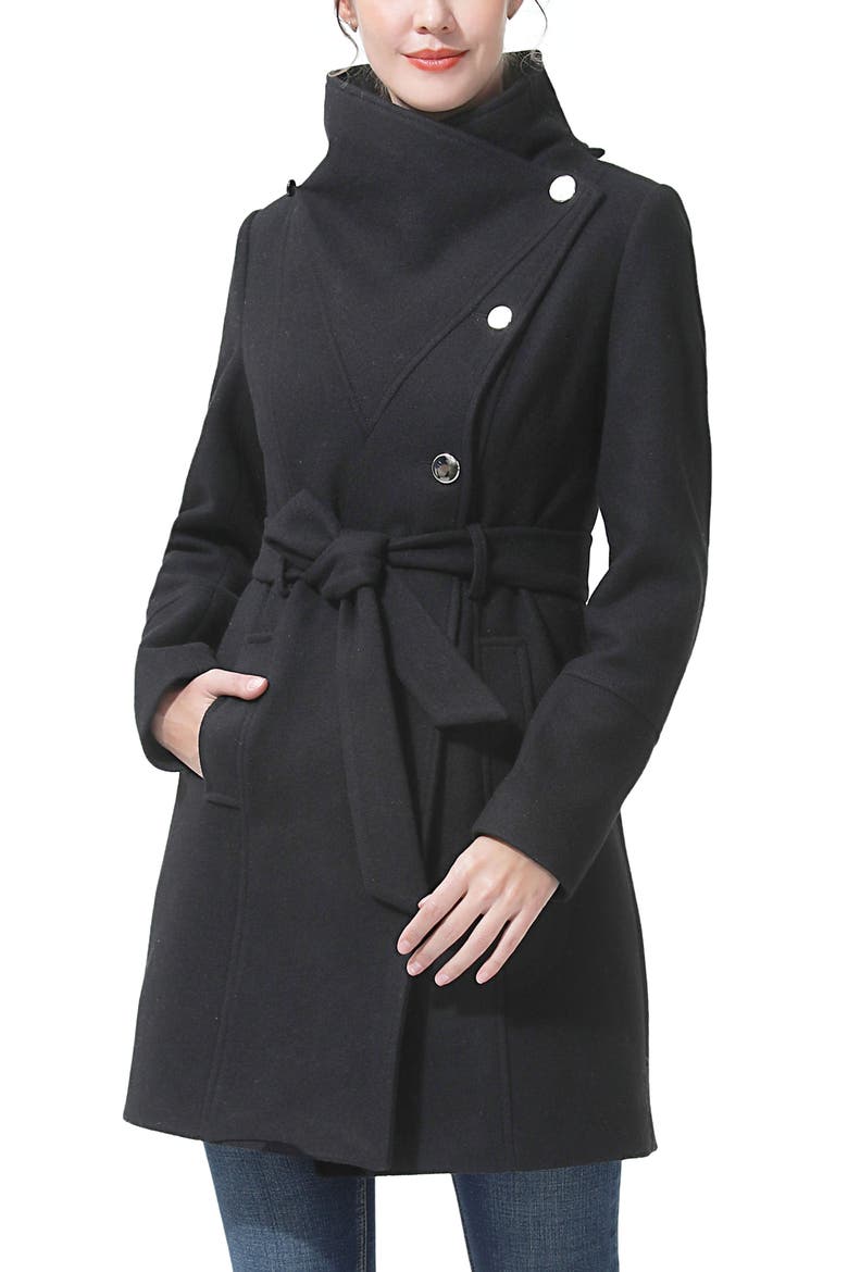 Women's Andie Wool Blend Hooded Coat, Alternate, color, Black