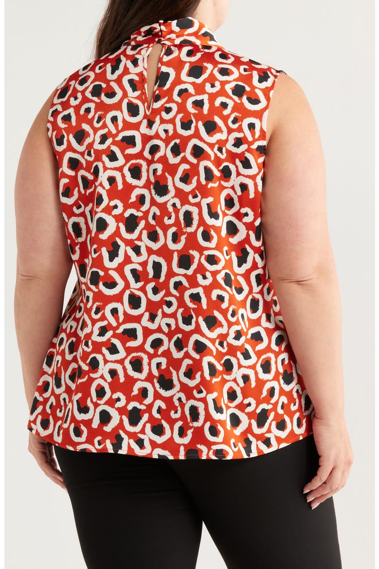 Bow Neck Sleeveless Satin Top, Alternate, color, PERSIMMON LEOPARD