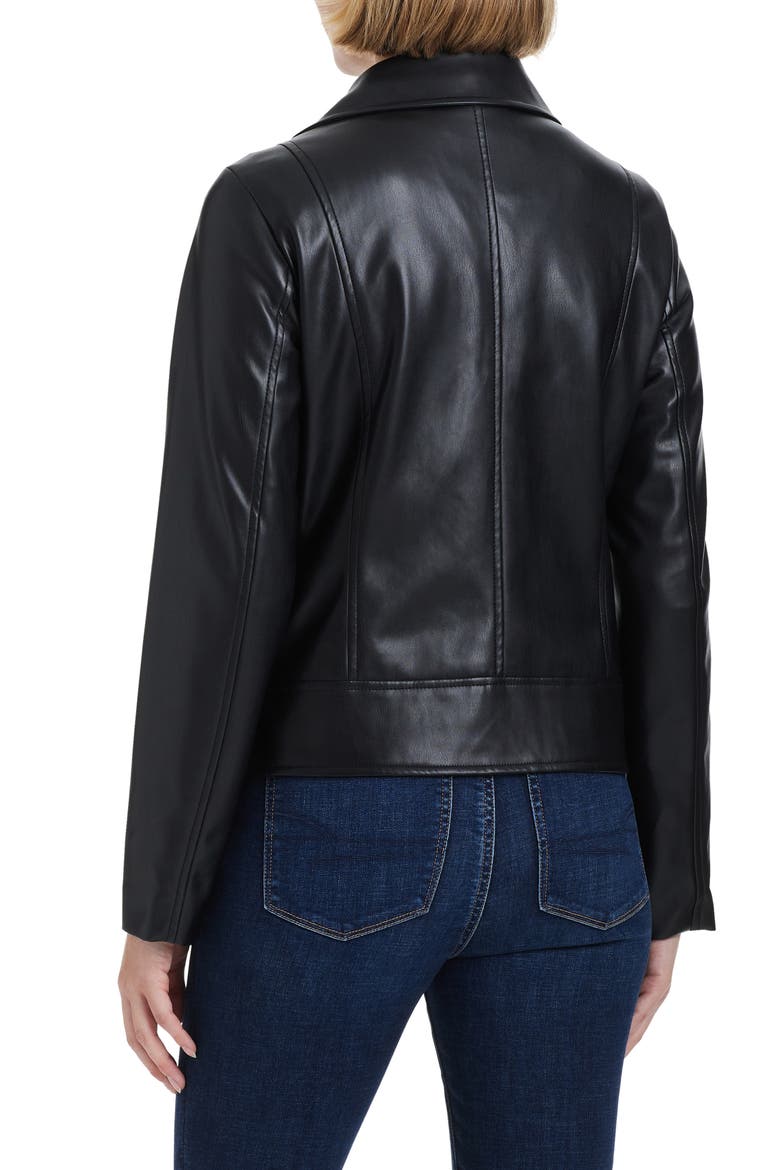 Asymmetric Zip Faux Leather Jacket, Alternate, color, BLACK