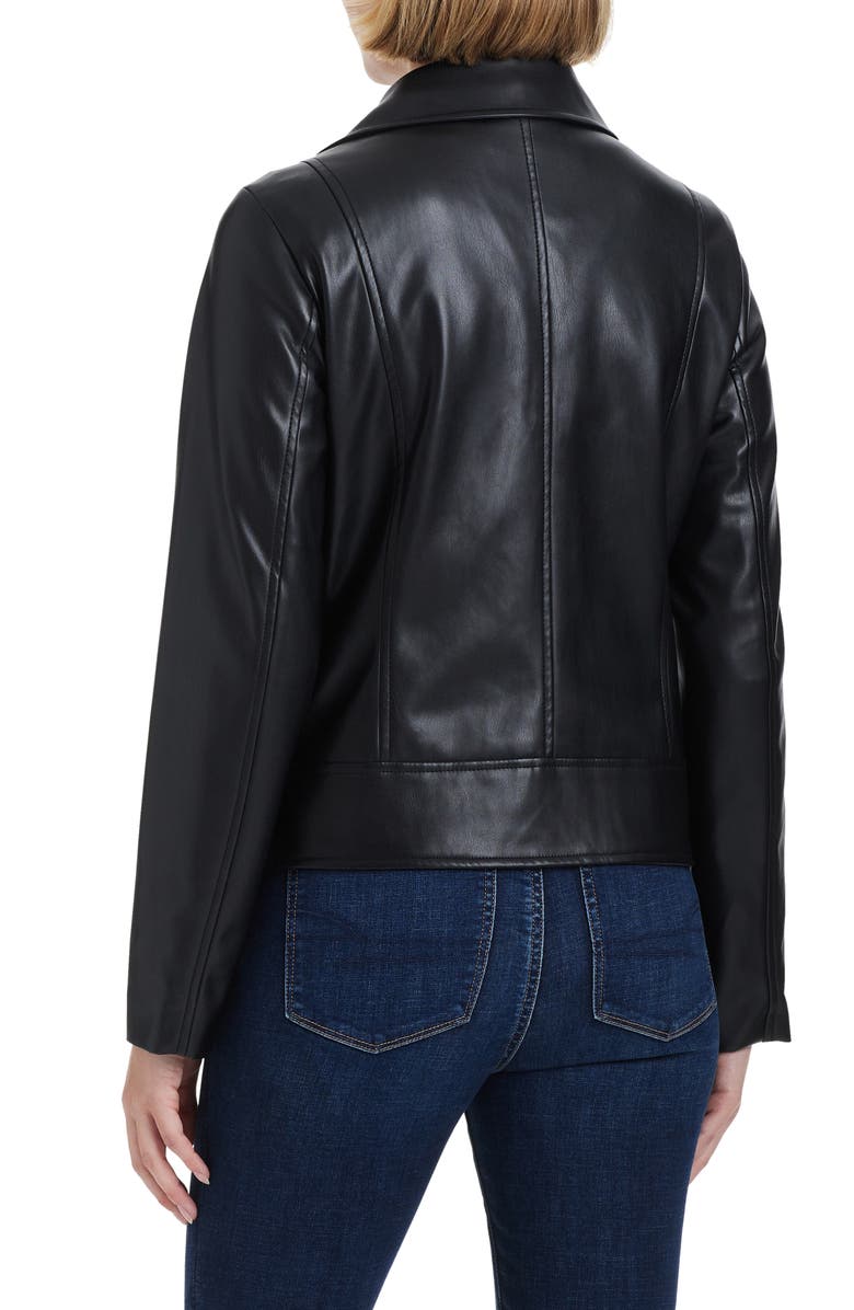 Vince Camuto Asymmetric Zip Faux Leather Jacket, Alternate, color, Black