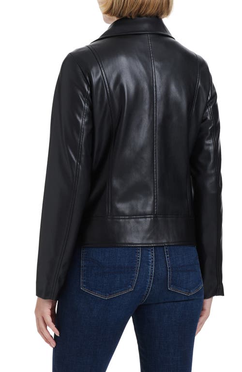 Vince Camuto Asymmetric Zip Faux Leather Jacket In Black