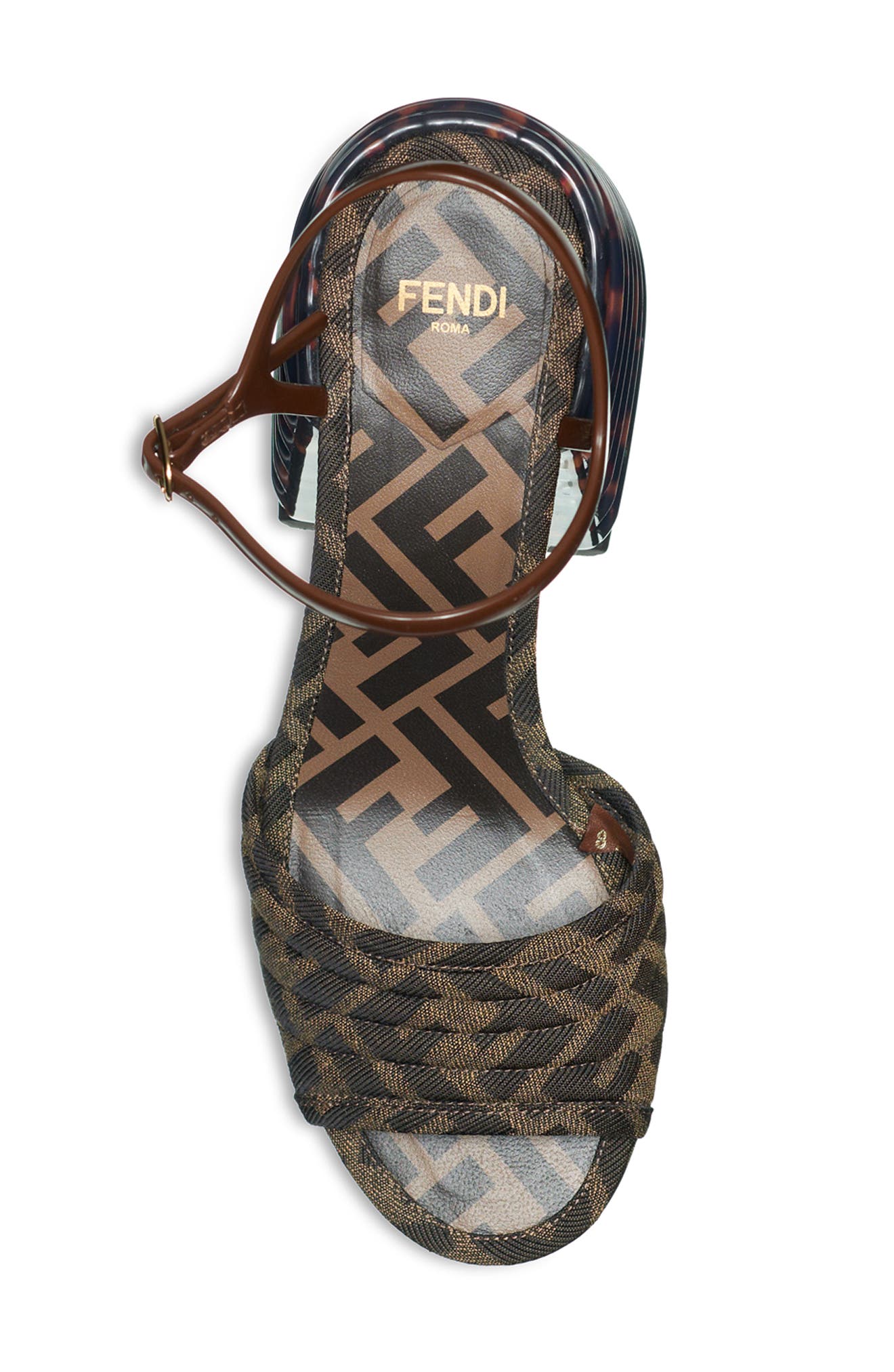 Fendi Promenade Block Heel Sandal, Alternate, color, 