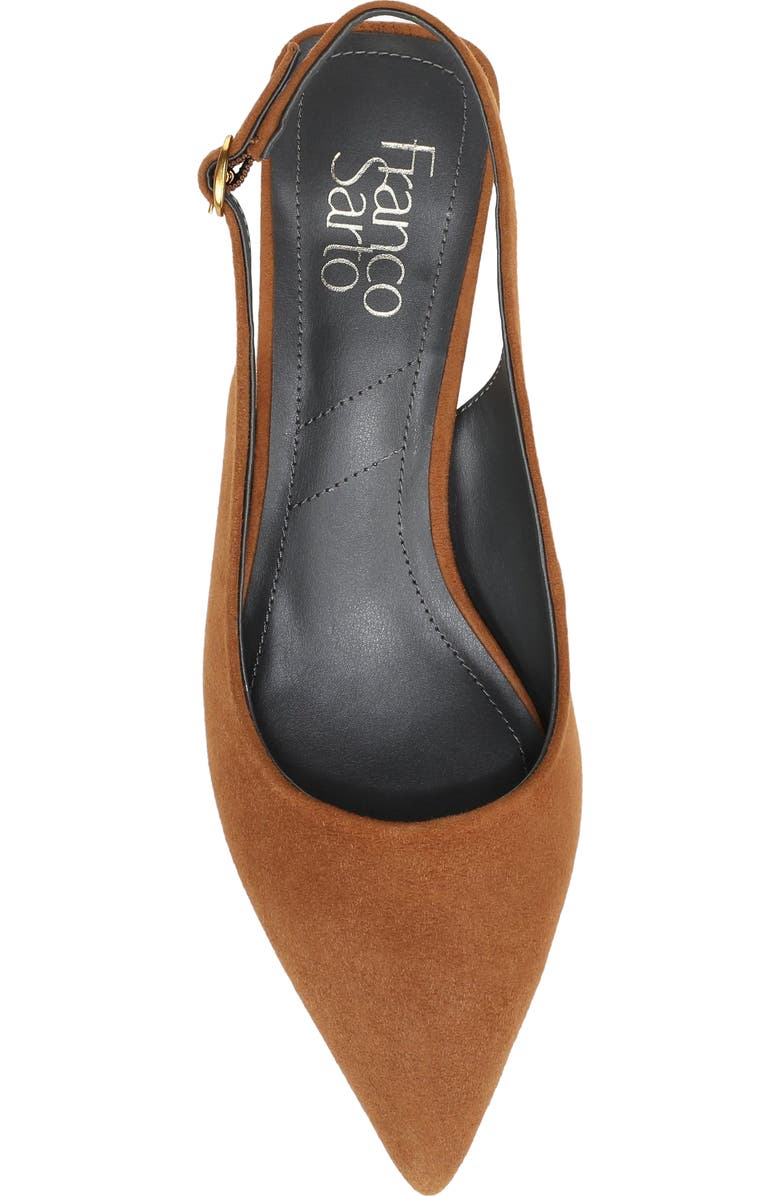 Franco Sarto Jaden Pointed Toe Slingback Pump, Alternate, color, Saddle Brown