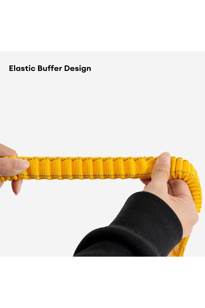 Dual-Sided Reflective Bungee Dog Car Seat Belt, Alternate, color, Yellow