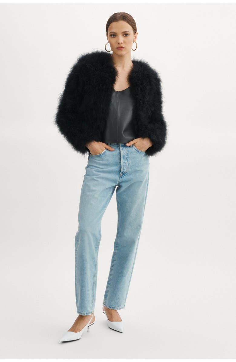 LAMARQUE Deora | Feather Jacket, Alternate, color, Black