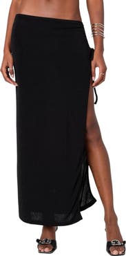 EDIKTED Goldie Slit Maxi Skirt