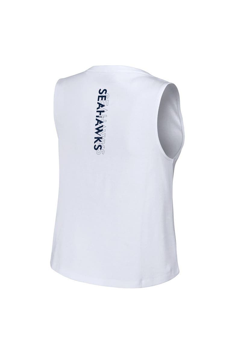 Women's WEAR by Erin Andrews  White Seattle Seahawks Lace-Up Tank Top, Alternate, color, White