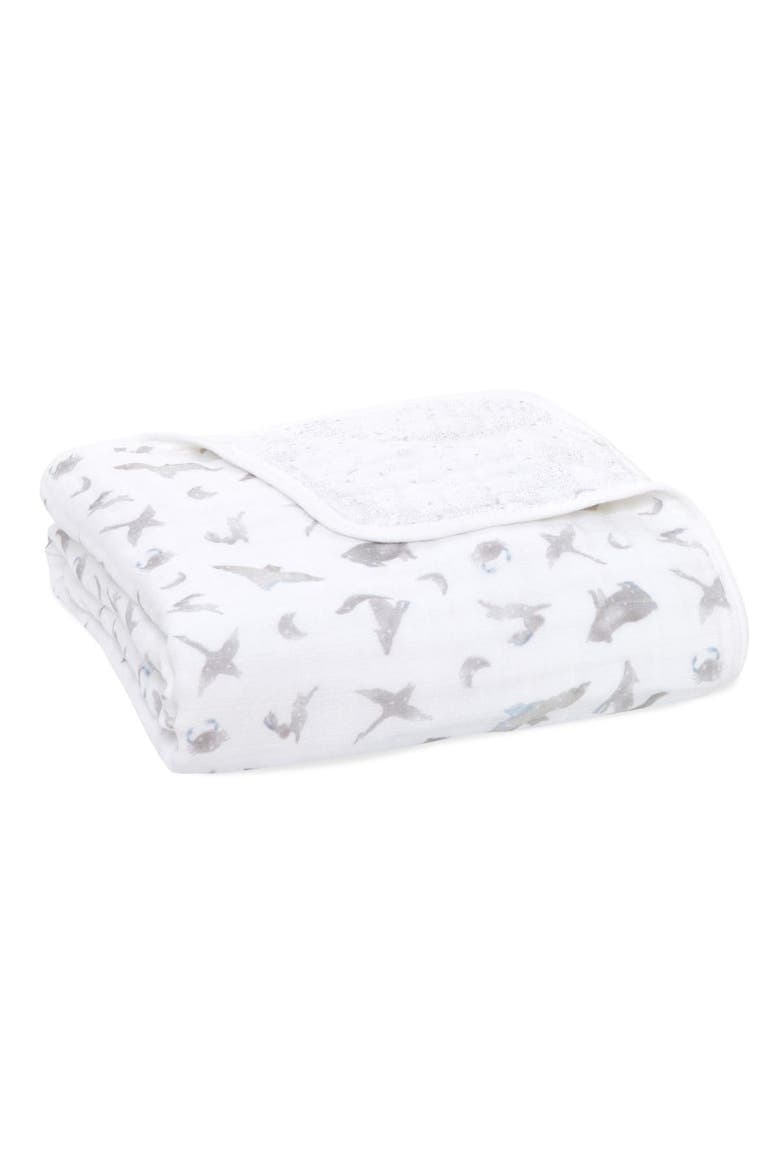 Dream Organic Cotton Muslin Blanket, Main, color, MAP THE STARS GREY
