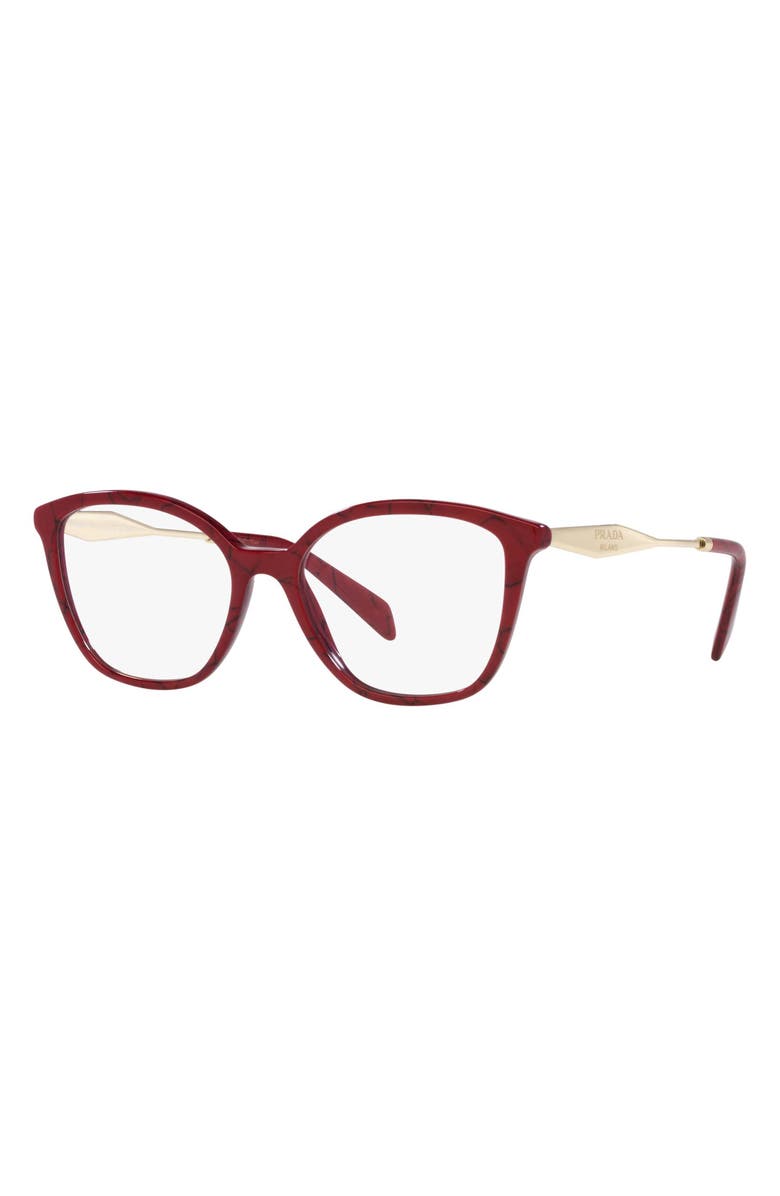 Prada 52mm Butterfly Optical Glasses, Alternate, color, Grey