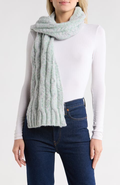 Marled Cable Knit Scarf