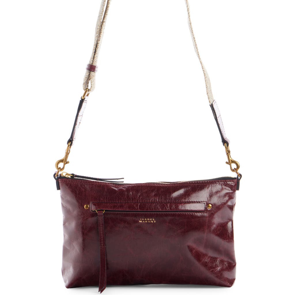 Isabel Marant Nessah Leather Crossbody Bag In Plum