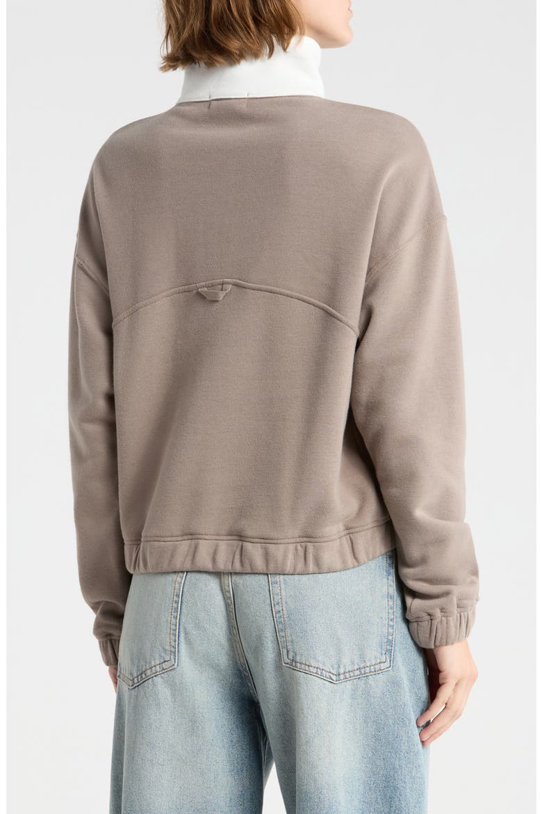Marlo Half Snap Sweatshirt, Alternate, color, CINDER