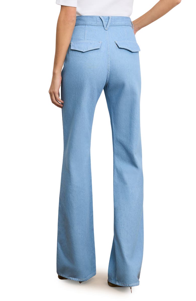 Veronica Beard Crosbie High Waist Wide Leg Trouser Jeans, Alternate, color, Bayside