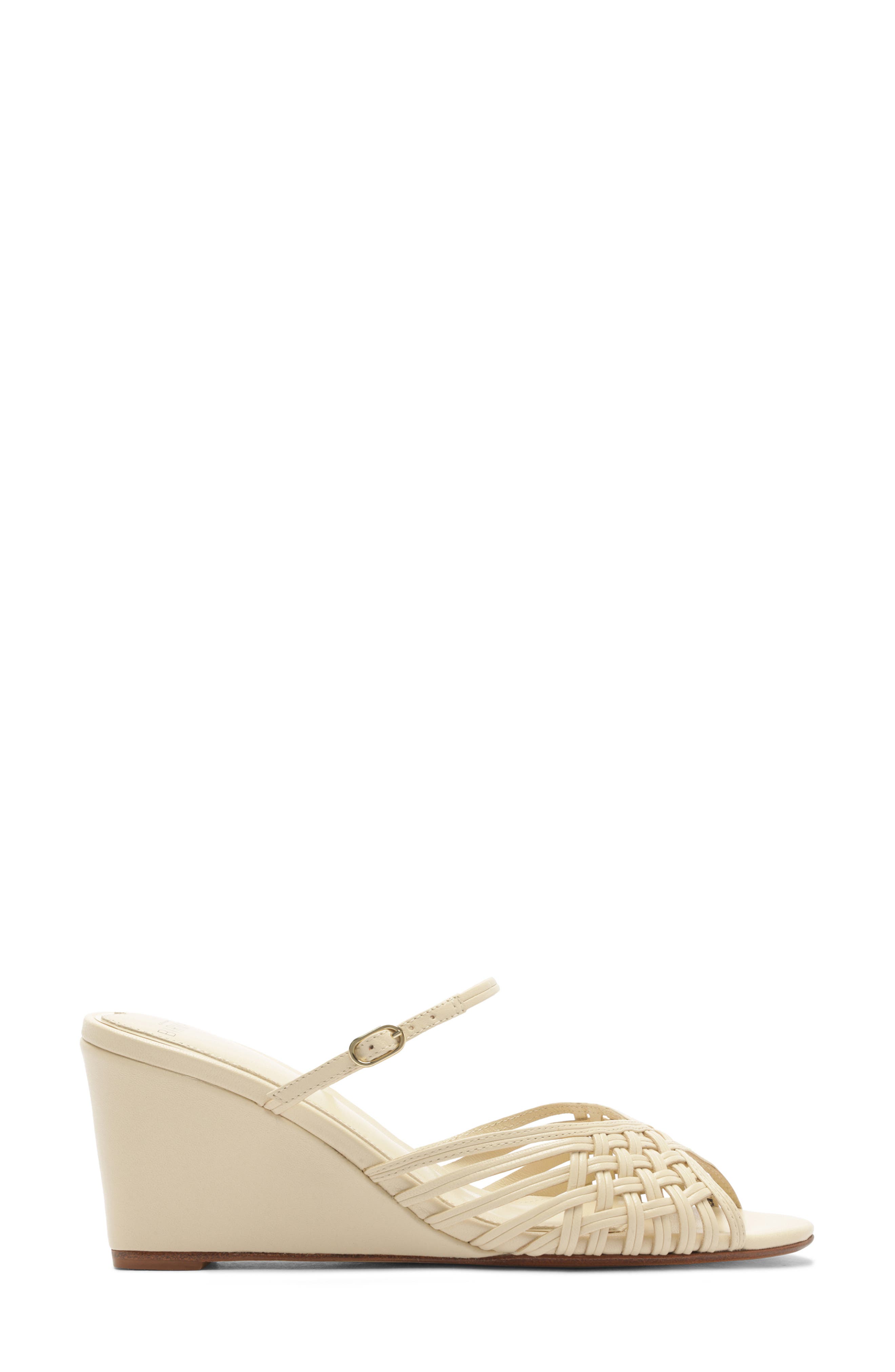 Lilian Woven Wedge Slide Sandal, Alternate, color, EGGSHELL