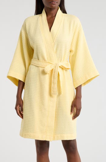 Nordstrom Women's Everyday Waffle Robe in Yellow Flan at Nordstrom, Size Large