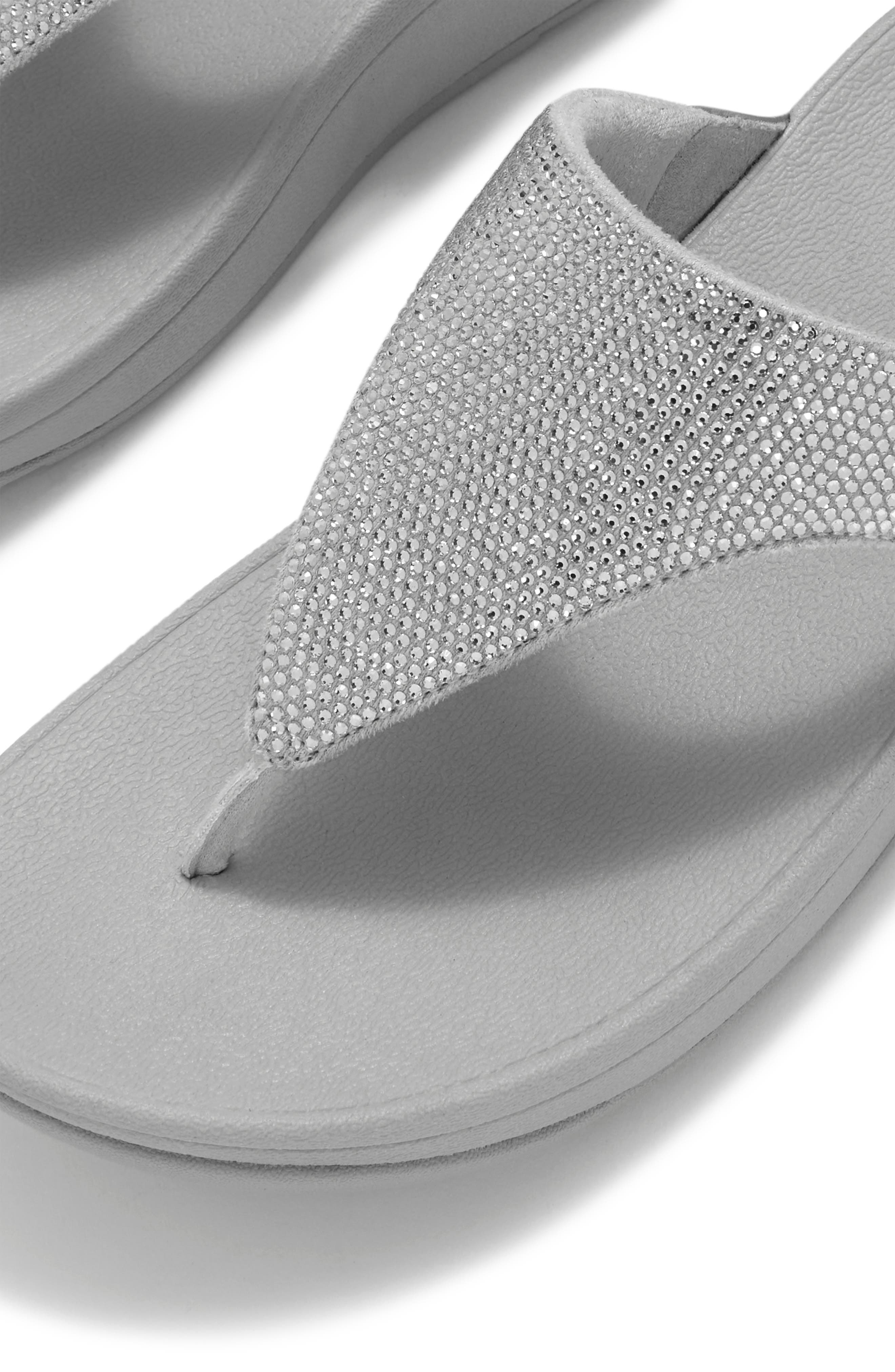 Flowrise Rhinestone Wedge Flip Flop, Alternate, color, SILVER