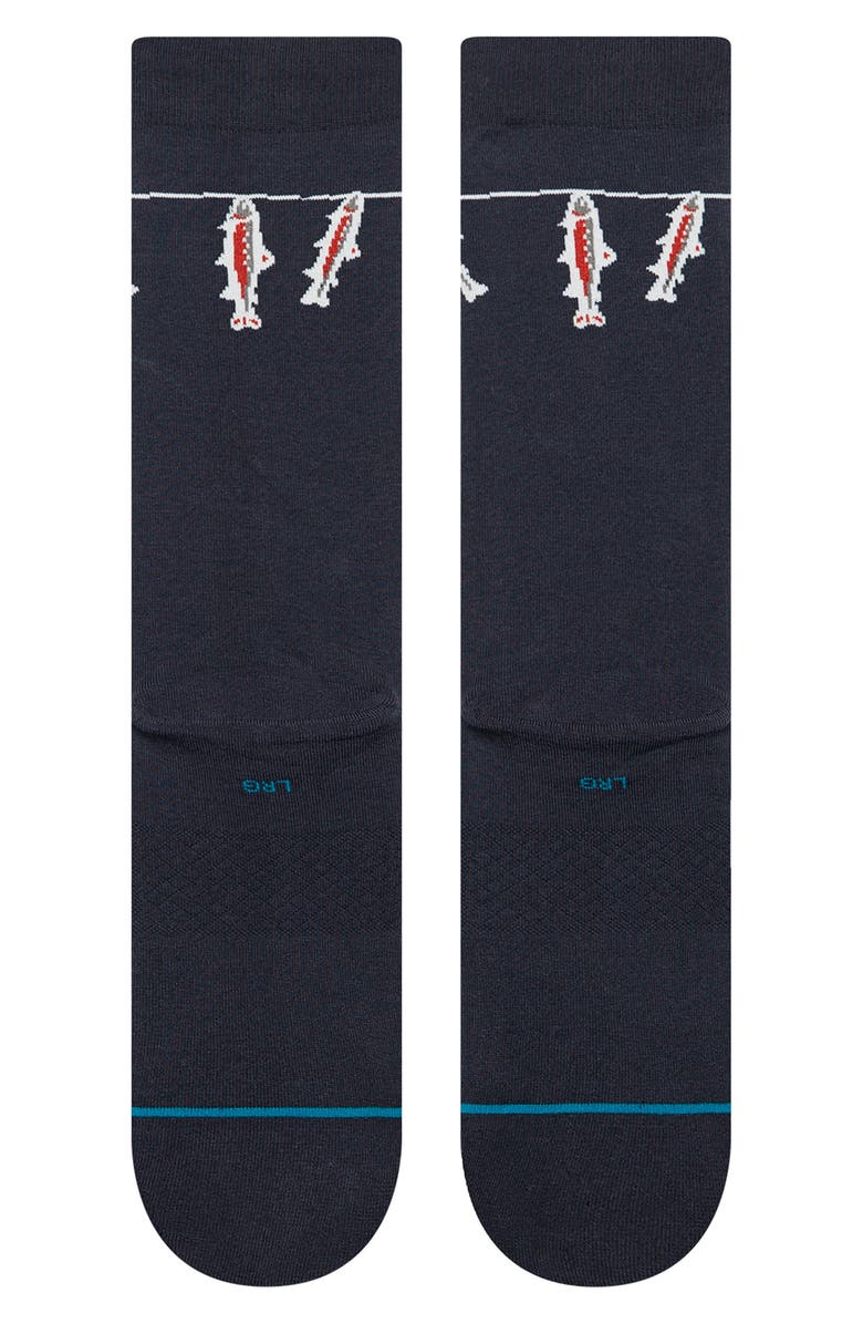 Stance Gone Fishin Crew Socks, Alternate, color, Navy
