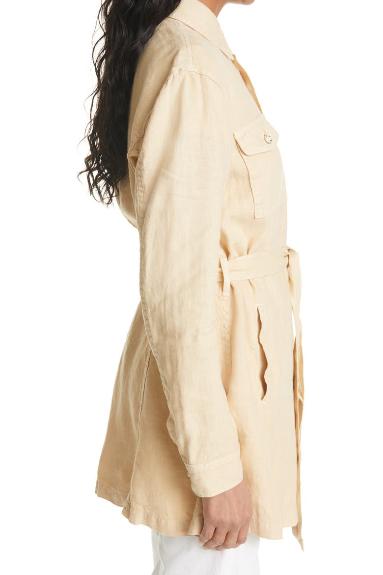 Samantha Linen Safari Jacket, Alternate, color, SAND