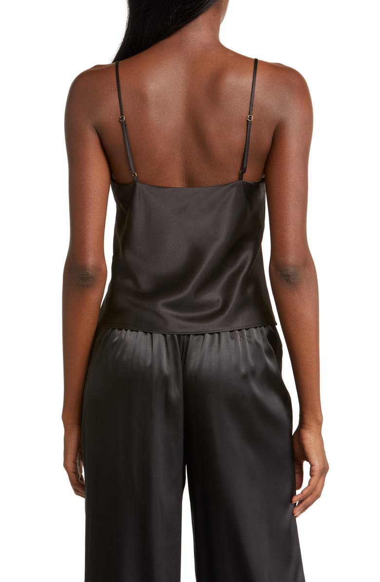 Natori Glamour Satin Camisole, Alternate, color, Black