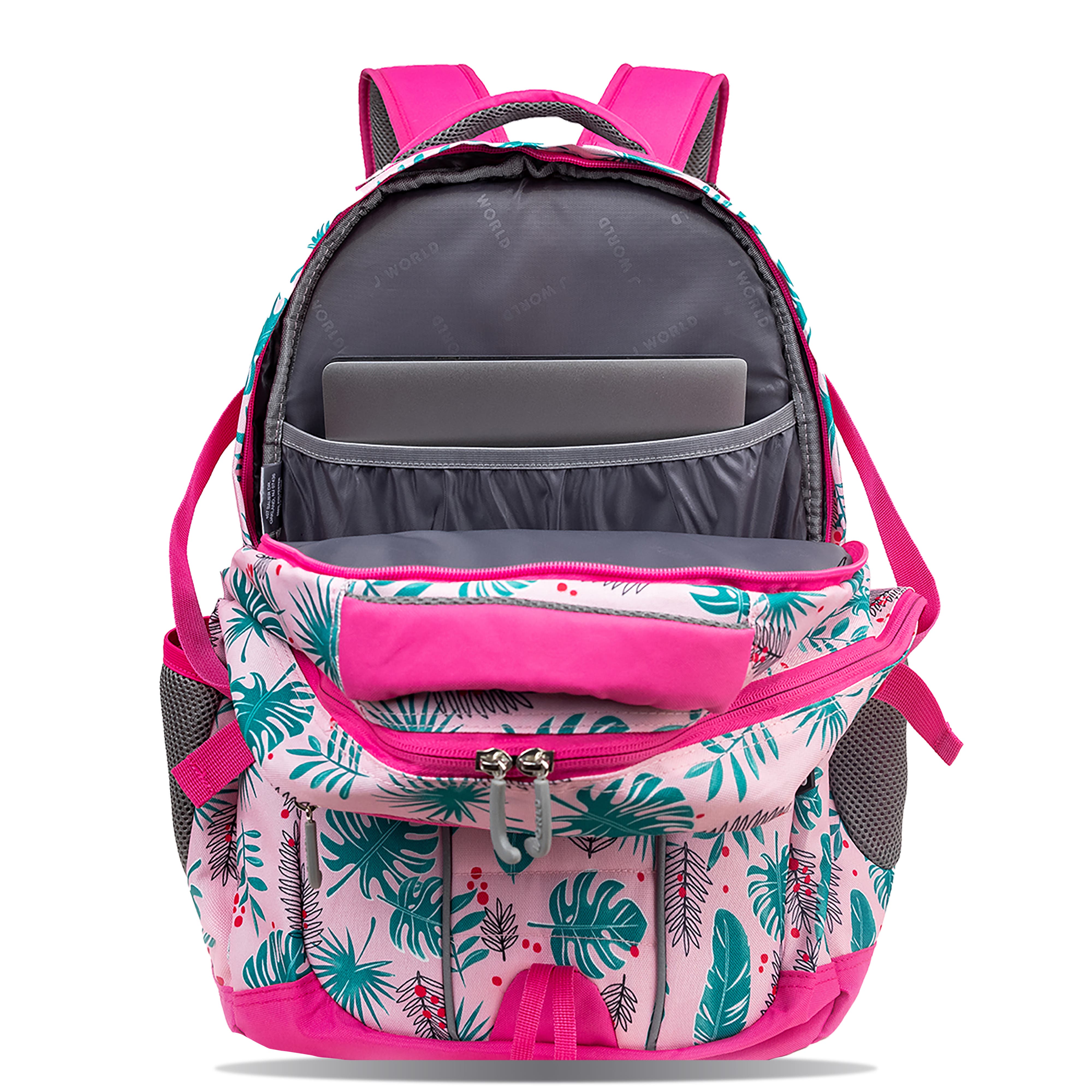 Atom Laptop School Backpack, Alternate, color, Palm leaves