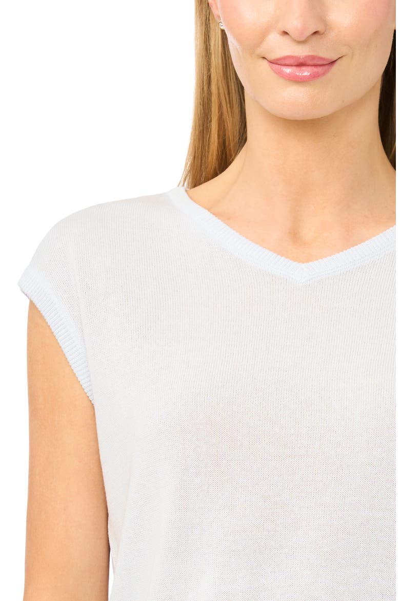 V-Neck Cap Sleeve Sweater Vest, Alternate, color, PLEN AIR
