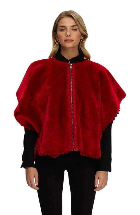 Reversible Collarless Shearling Lamb Jacket