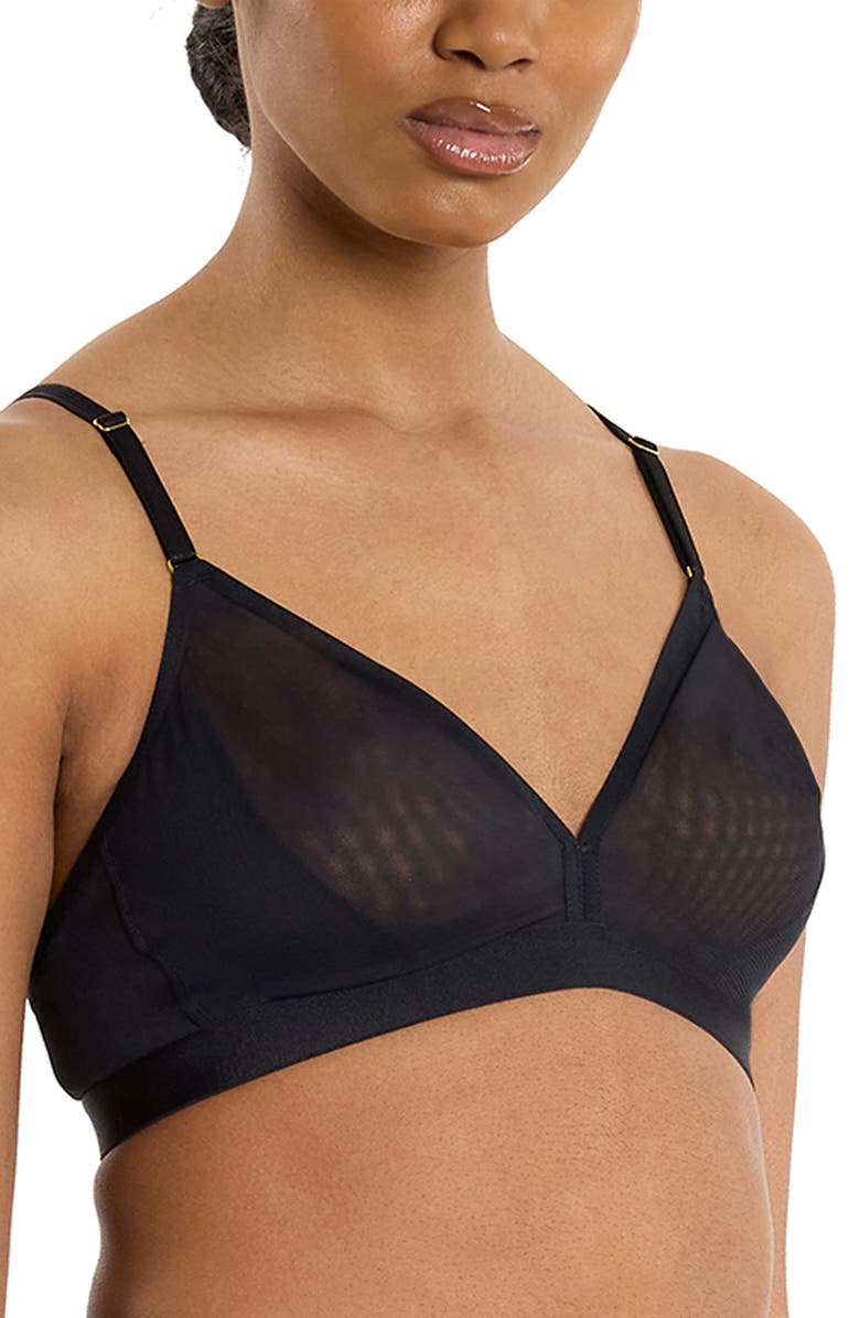 Hanky Panky Mesh Wireless Bra, Alternate, color, Black
