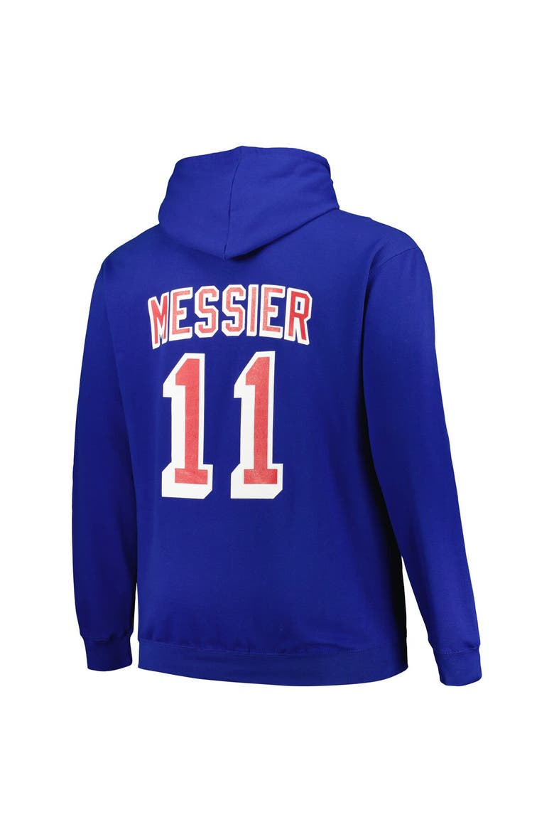 Men's Mitchell & Ness Mark Messier Blue New York Rangers Name & Number Pullover Hoodie, Alternate, color, Blue
