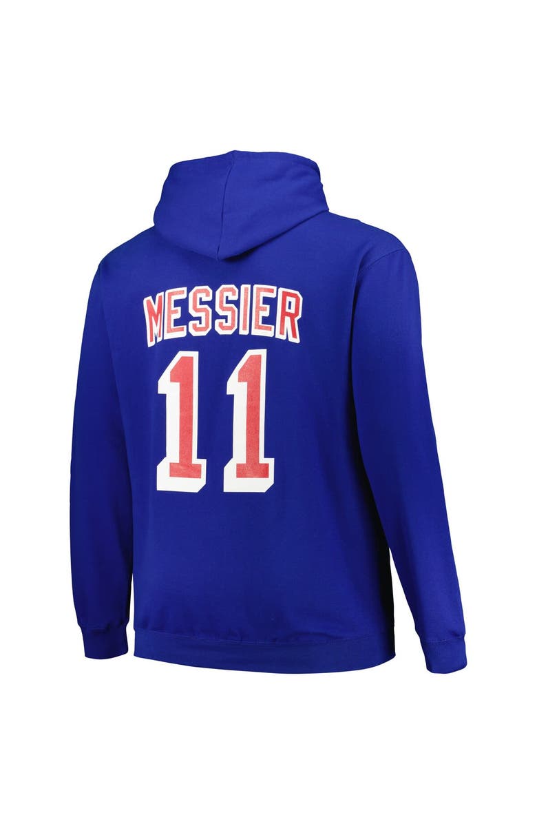 PROFILE Men's Mitchell & Ness Mark Messier Blue New York Rangers Name & Number Pullover Hoodie, Alternate, color, Blue