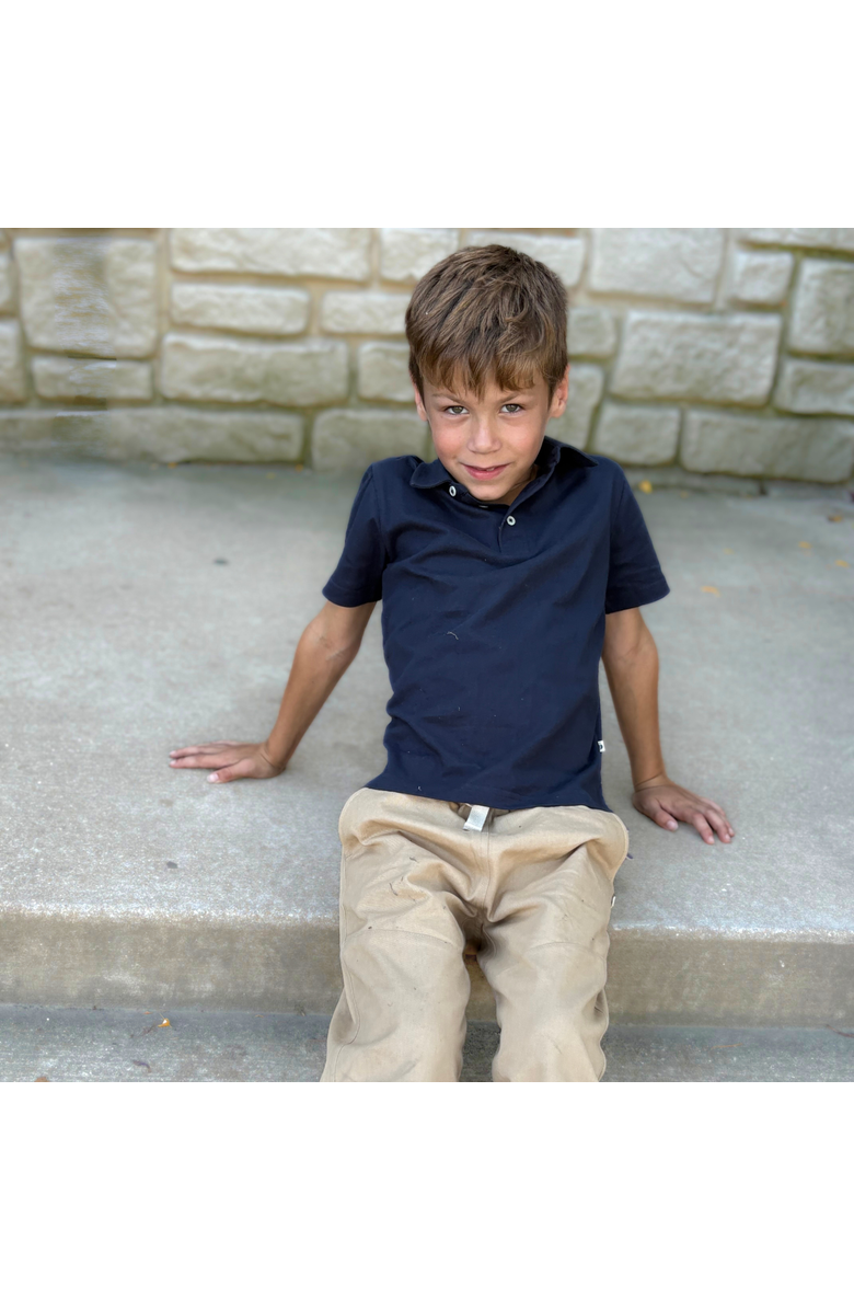 Jackalo Kids' Organic Cotton Jersey Alex Polo T-Shirt, Alternate, color, Navy