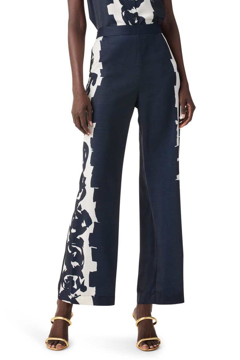 Rose Bloom Wide Leg Pants, Main, color, INDIGO MULTI