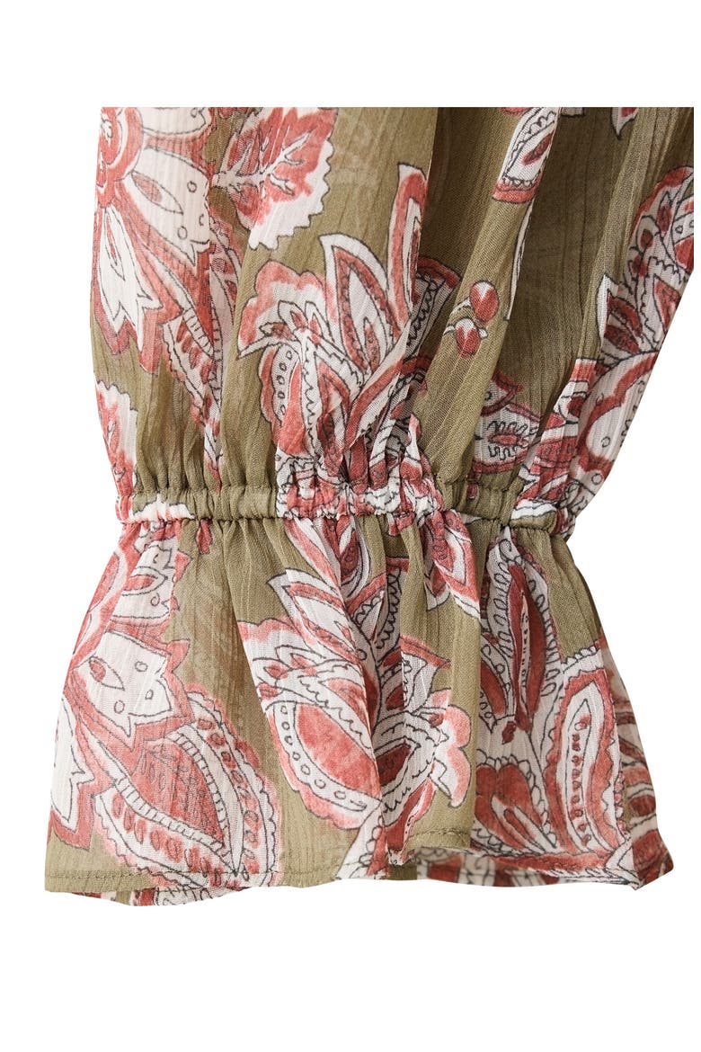 Floral Texture Long Sleeve Maxi Dress, Alternate, color, GREEN