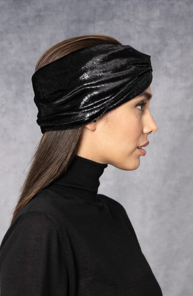 Eugenia Kim Malia Metallic Velvet Head Wrap, Alternate, color, 