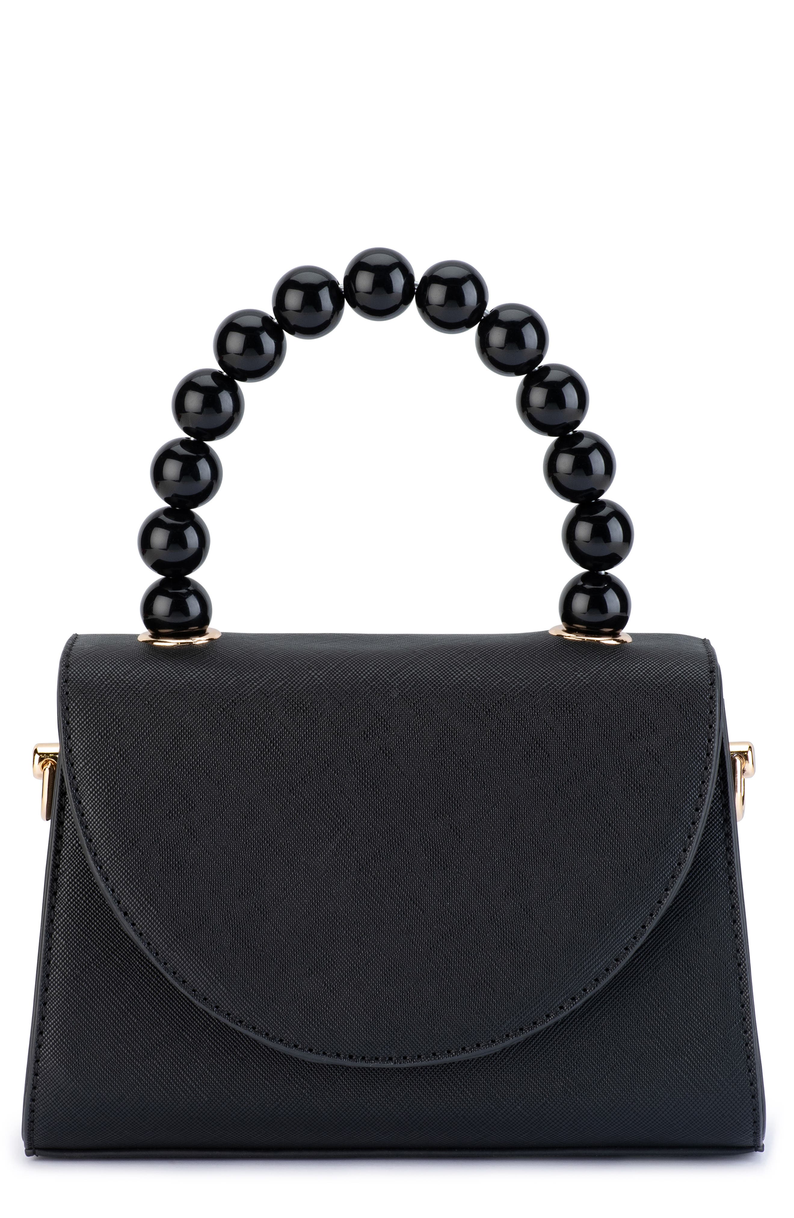 Olga Berg Wendy Acrylic Bead Top Handle Bag, Main, color, 