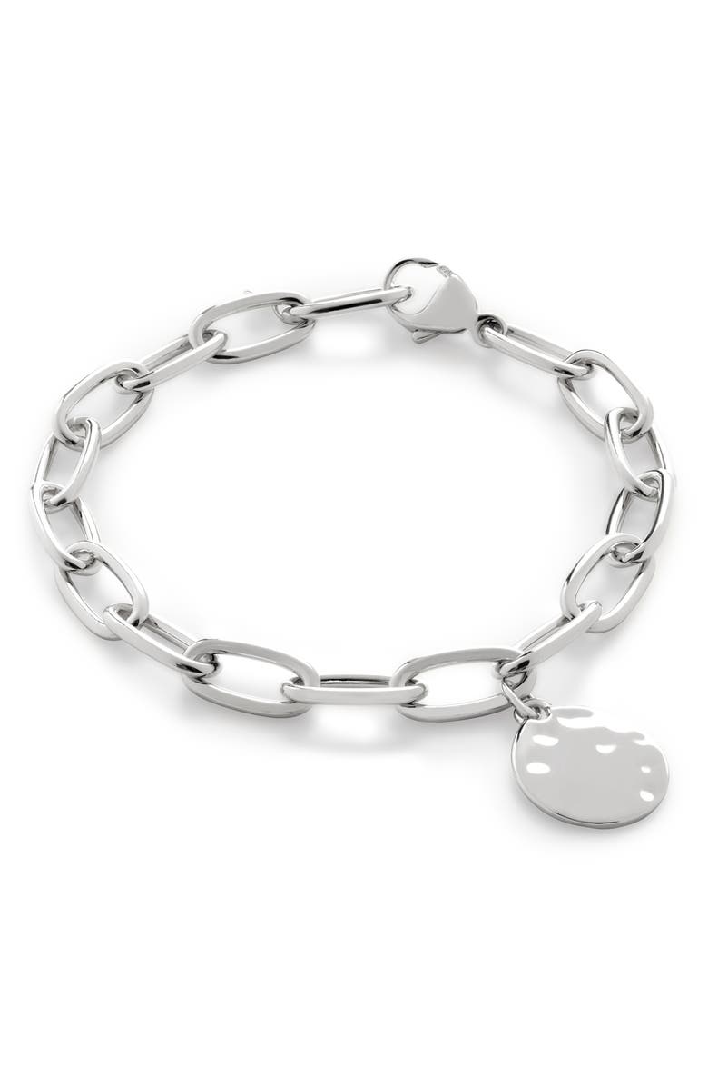 Monica Vinader ID Oval Charm Bracelet, Main, color, Sterling Silver