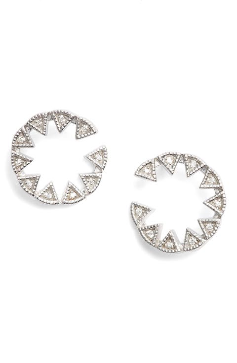 Emily Sarah Triangle Diamond Stud Earrings