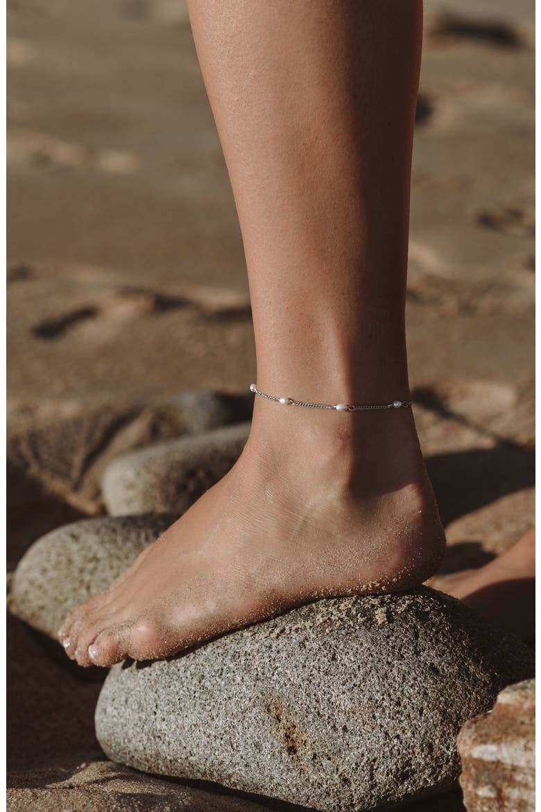 Freshwater Pearls Anklet, Alternate, color, Silver