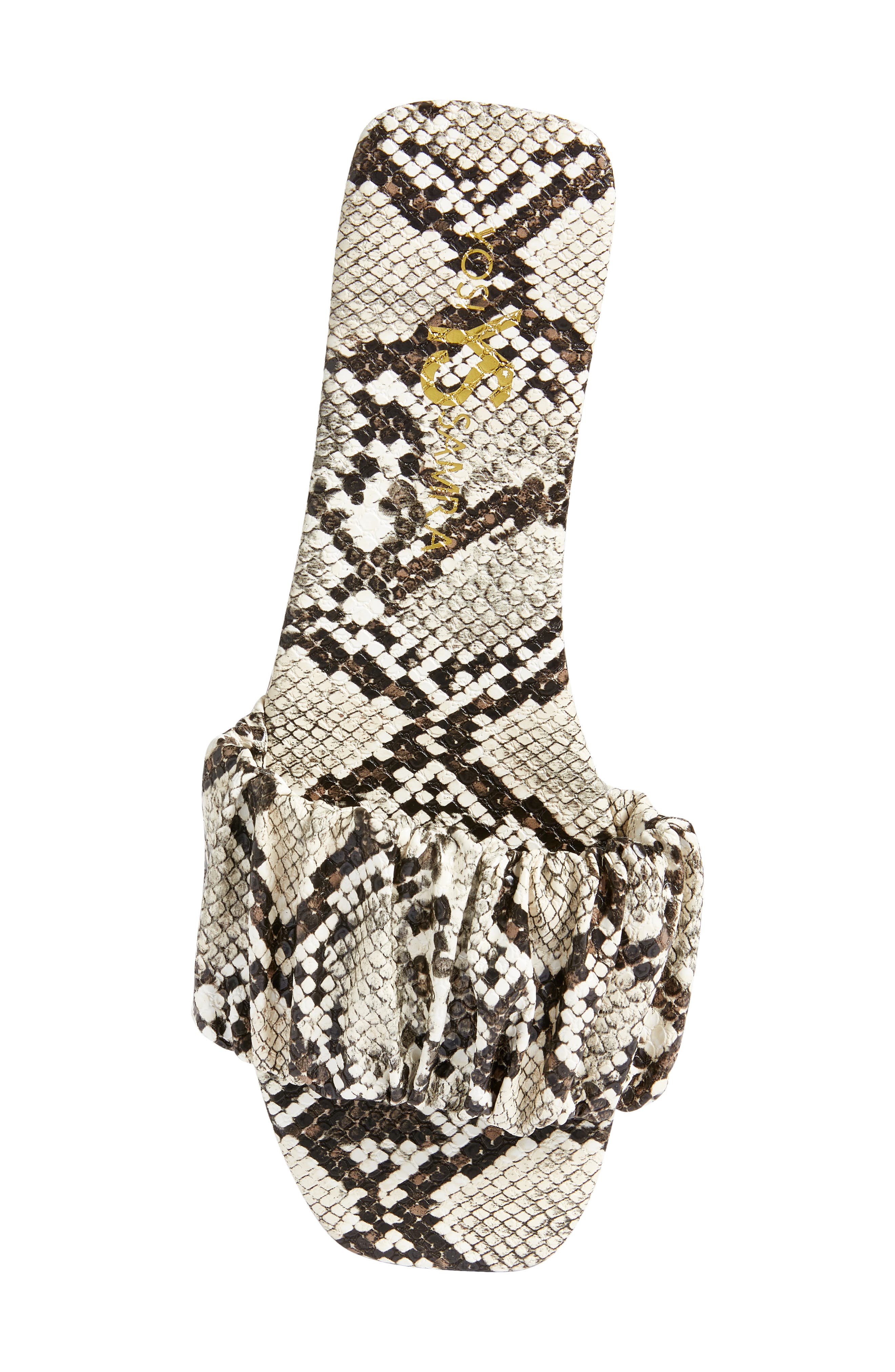 Yosi Samra Naomi Ruched Slide Sandal, Alternate, color, Natural Snake