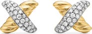 David Yurman X Petite Earrings with Diamonds and Gold