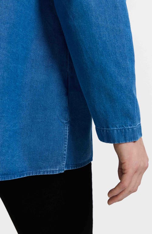 Foxcroft Carolina Denim Button-up Shirt In Blue