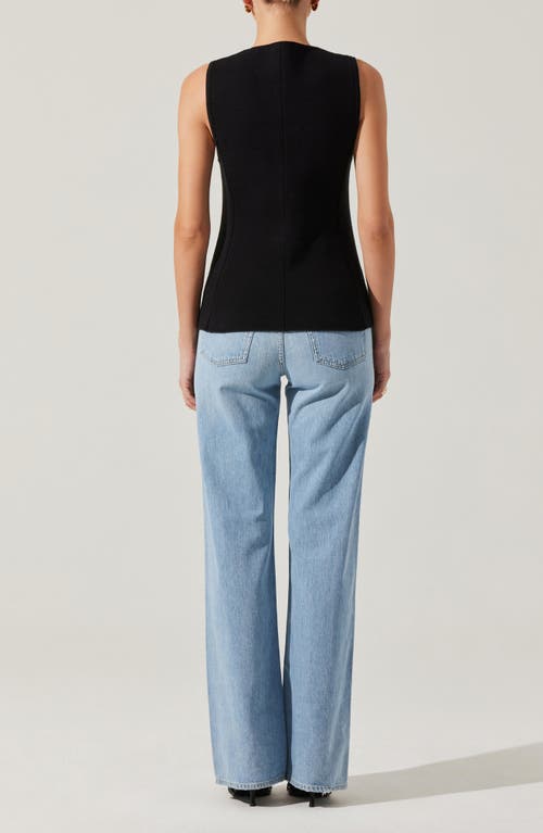 Astr The Label Jayce Textured Cotton Button-up Sweater Vest