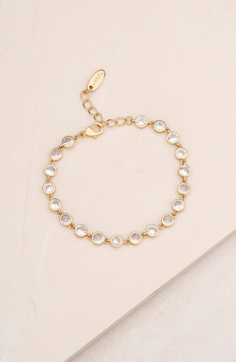 Ettika Everyday Cubic Zirconia Bracelet, Alternate, color, Gold