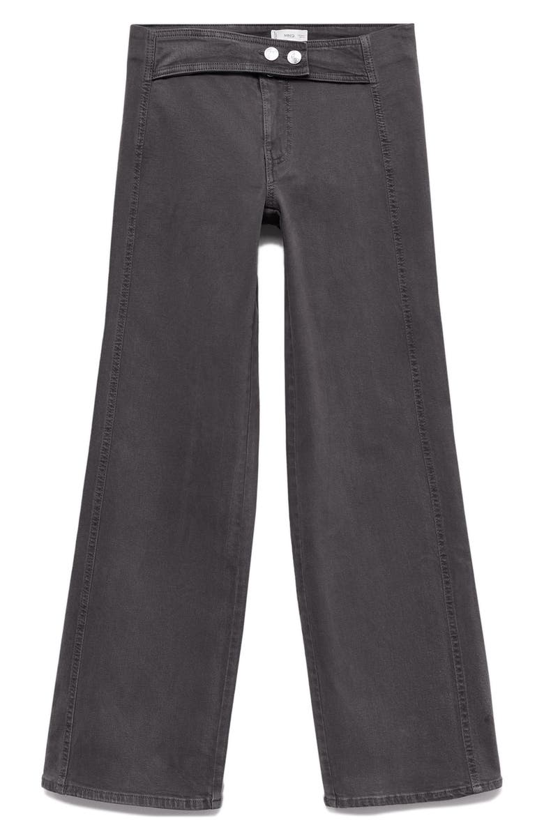 MANGO TEEN Belted Low Rise Straight Leg Jeans, Main, color, Charcoal