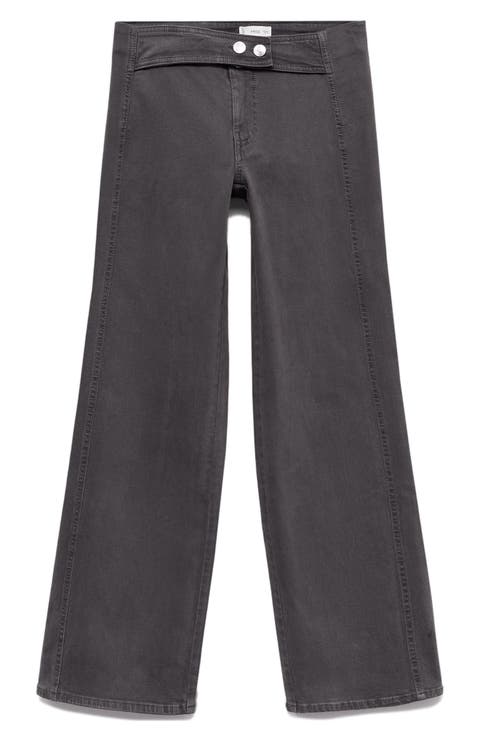 Belted Low Rise Straight Leg Jeans