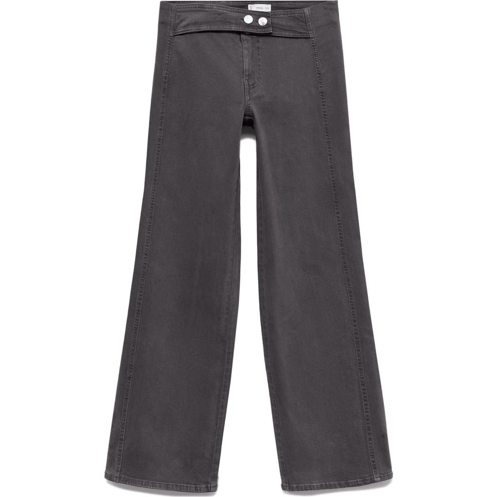 Mango Teen Belted Low Rise Straight Leg Jeans In Gray